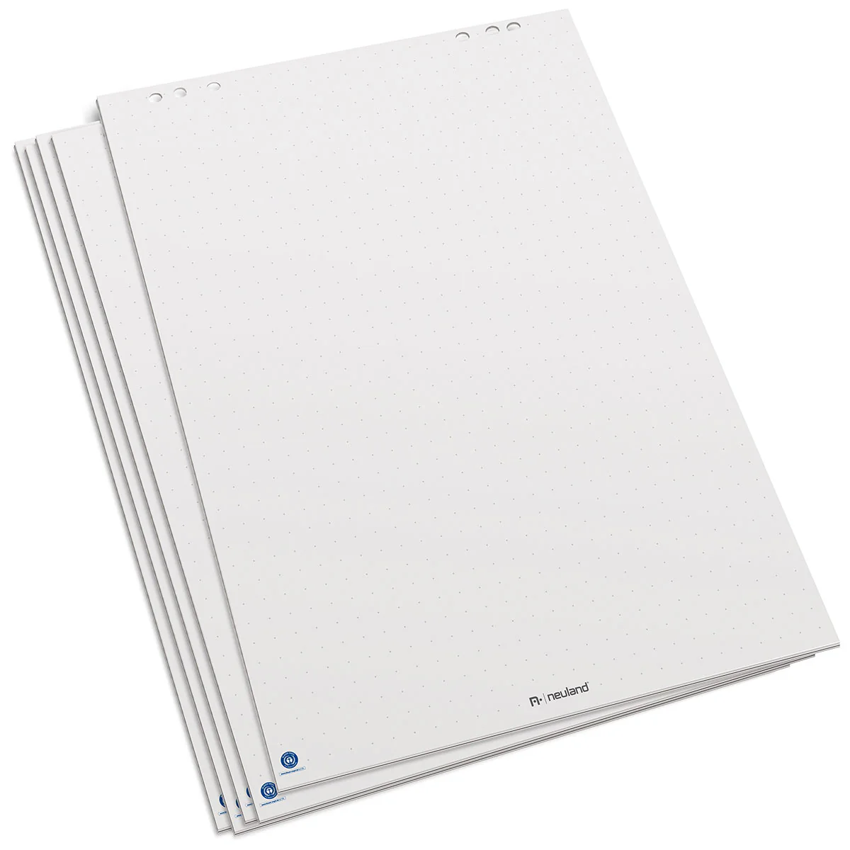 Papier FlipChart, lot de 5, blanc, recyclé, repères croix